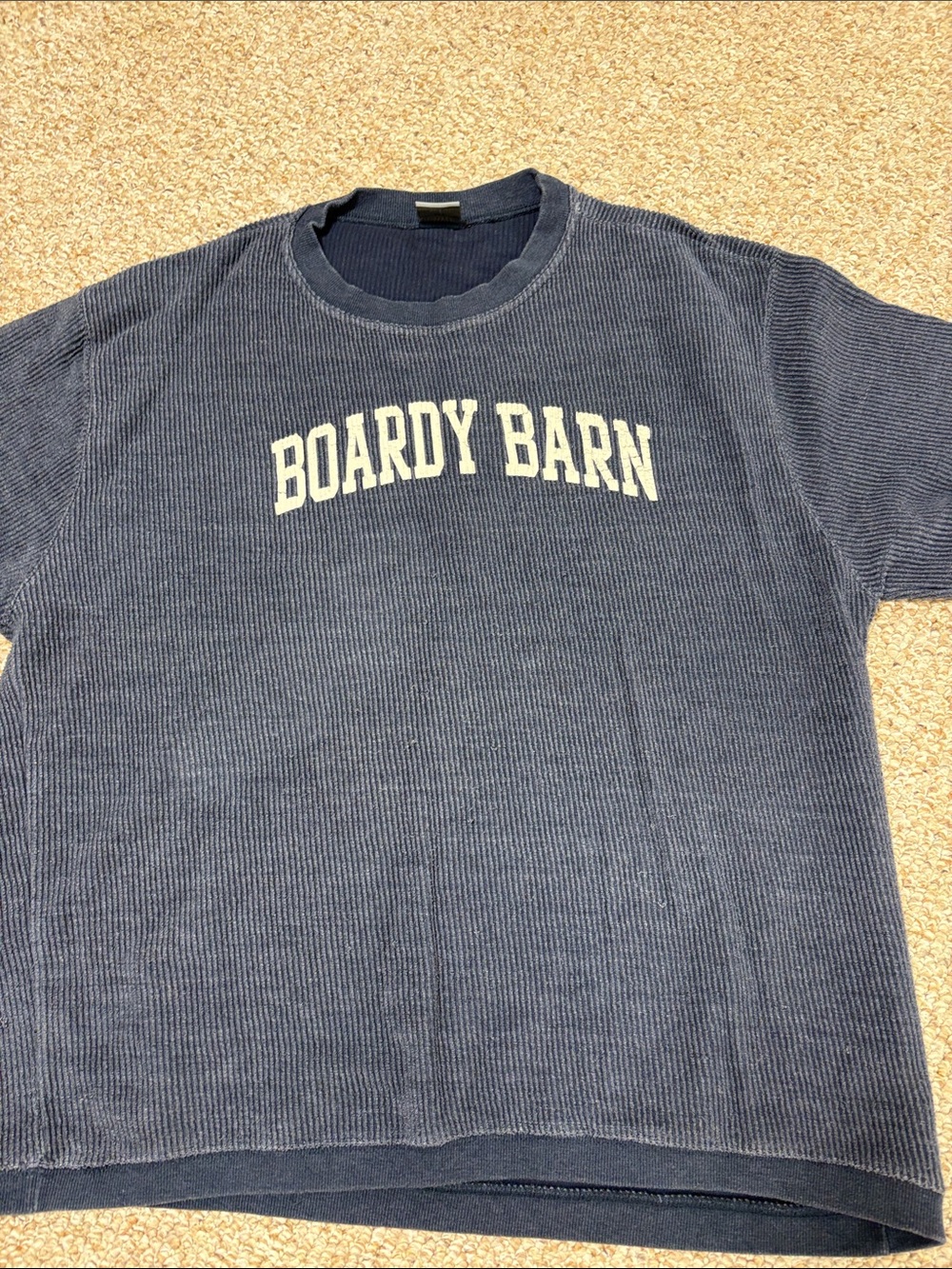 Men's Navy Corduroy 3/4 Sweatshirt